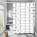 Шторка для ванної кімнати Bathlux 180 x 180 см люкс якість з водовідштовхувальним покриттям, Біла з чорним