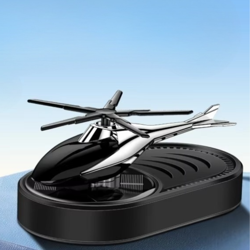 Ароматизатор у машину освіжувач повітря дифузор «Гелікоптер» на сонячній батареї, колір чорний