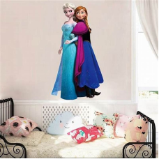 Вінілова наклейка «Ельза і Анна» Холодне серце для дитячої кімнати дівчаток шпалери шпалери самоклейка 45х60 см