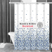 Шторка для ванни з поліестеру водонепроникна з кільцями Bathlux 180x180 см , фіранка для ванної кімнати