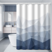 Шторка для ванної кімнати Bathlux 180 x 180 см люкс якість з водовідштовхувальним покриттям, біла з синім принтом