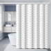 Шторка для ванної кімнати Bathlux 180 x 180 см люкс якість з водовідштовхувальним покриттям, Біла з сірими ромбами