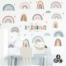 Набір наліпок «Rainbows» вінілові для дитячої кімнати на стіну для хлопчиків і дівчаток 30х80 см