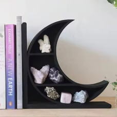 Органайзер для прикрас і декору, підставка для книг з дерева, дизайн у вигляді Місяць, 20×20см