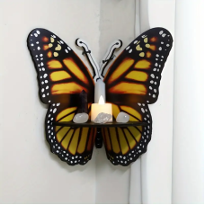 Кутова настінна полиця з дерева Метелик, 23×25 см, органайзер для зберігання аксесуарів, type E