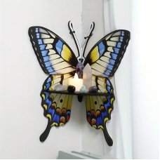 Кутова настінна полиця з дерева Метелик, 23×27.5см, органайзер для зберігання аксесуарів, type F