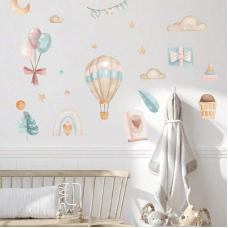Наклейка декоративна вінілова в дитячу кімнату «Повітряні кулі» для дівчаток і хлопчиків 30х40 см
