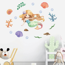 Наклейка вінілова «Аріель» декоративна в дитячу кімнату на стіну «Аріель» для дівчаток 30х60 см