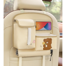 Дитячий автомобільний органайзер, накидка на сидіння, органайзер у машину, бежевий колір