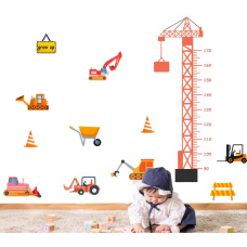 Набір наліпок “Будівельний майданчик“ на стіну декоративні для дитячої кімнати два полотна розміром 30х90 см