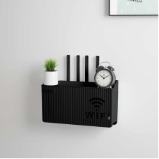 Полиця підвісна для бездротового маршрутизатора Wi-Fi. Тримач-модема, Wi-Fi роутера для дому колір-чорний