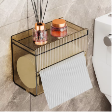 Тримач для серветок, акриловий диспенсер для паперових рушників, 17.5x9x13.5см, коричневий колір