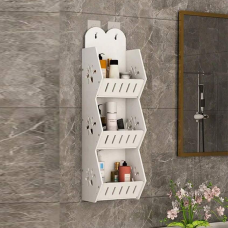Полиця для ванної з трьома рівнями, органайзер для шампунів і косметики, 45×12×10 см