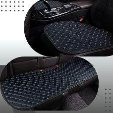 Комплект чохли в автомобіль на переднє і заднє сидіння універсальні, авточохли на 3 шт, колір чорно-синій