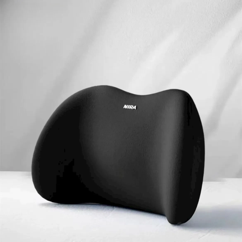 Подушка ортопедична в машину під спину, подушка в автомобіль під поперек на спинку сидіння, чорна