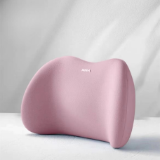 Подушка ортопедична в машину під спину, подушка в автомобіль під поперек на спинку сидіння, рожева