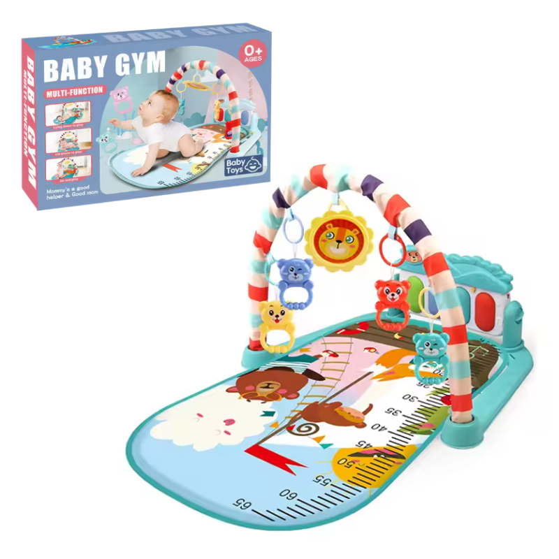 Дитячий ігровий килимок з музичним піаніно, іграшками, шкалою росту, дизайн корабель, килимок для малюків