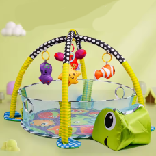 Розвивальний килимок для дітей, манеж з дугами та кульками, дитячий килимок, модель Черепаха