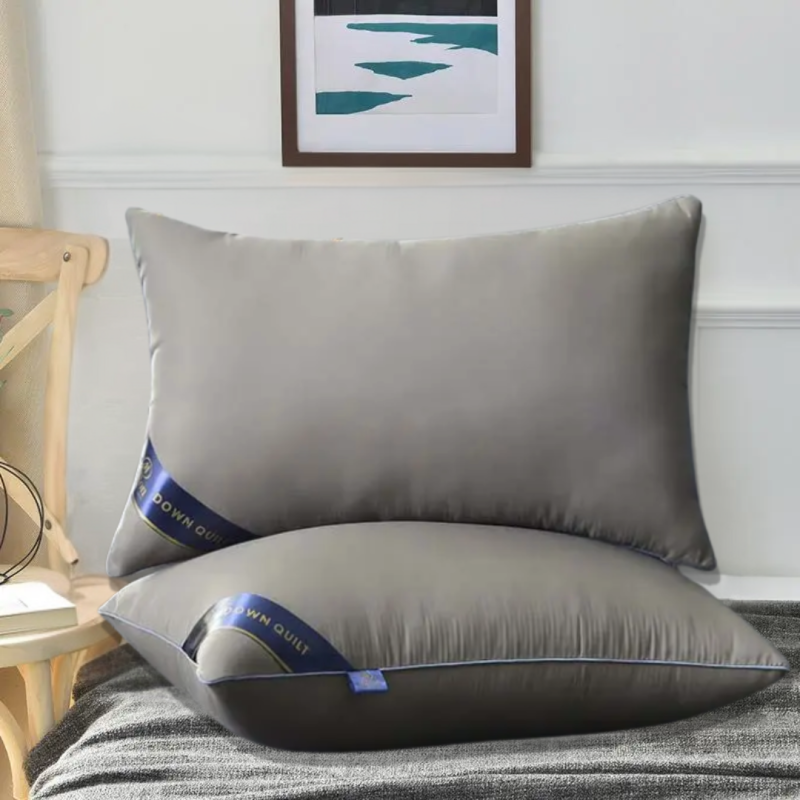 Подушка гіпоалергенна Hilton 74×48 см сіра. Готельна якість для дому та готелів, 800 г, 100% поліестер