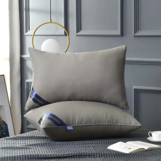 Подушка гіпоалергенна Hilton 74×48 см сіра. Готельна якість для дому та готелів, 900 г, 100% поліестер