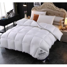 Ковдра односпальна біла Hilton 150×200 см.Готельна для дому та готелів 2кг,силіконовий наповнювач, силіконовий наповнювач