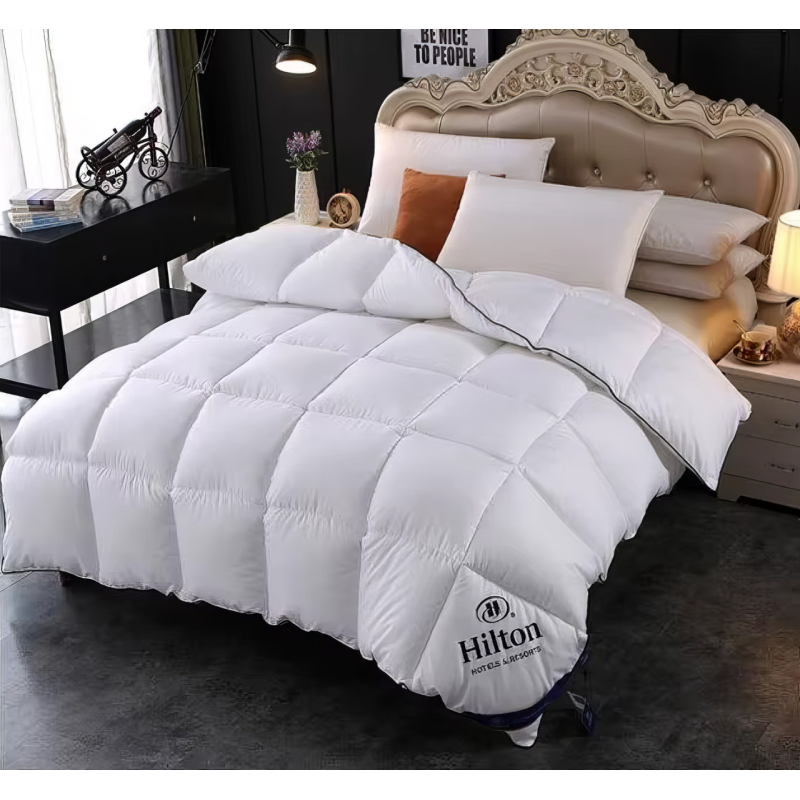 Ковдра односпальна біла Hilton 150×200 см.Готельна для дому та готелів 2кг,силіконовий наповнювач, силіконовий наповнювач
