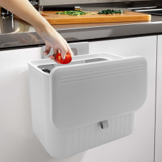 Підвісний сміттєвий контейнер для кухні з кришкою, пластиковий сміттєвий бак, органайзер для ванної кімнати, об“єм 7 л