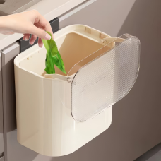 Контейнер для сміття з кришкою, прозорий пластиковий бак, підвісний контейнер для кухні, об“єм 8 л, розмір 26x16x19.5 см