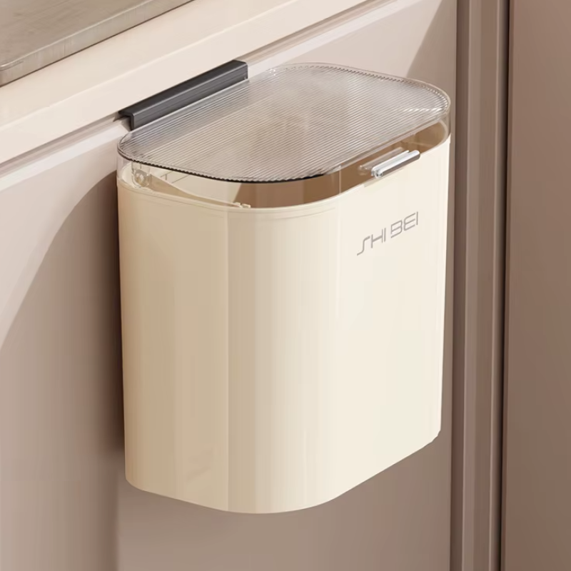 Контейнер для сміття з прозорою кришкою, підвісний пластиковий бак для кухні, ванної, об“єм 10 л, розмір 26x16x25 см
