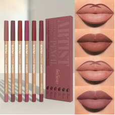 Набір олівців для губ, 6 нюдових відтінків. стійкі олівці для губ, Face Secret Artist Pencil колір рожевий