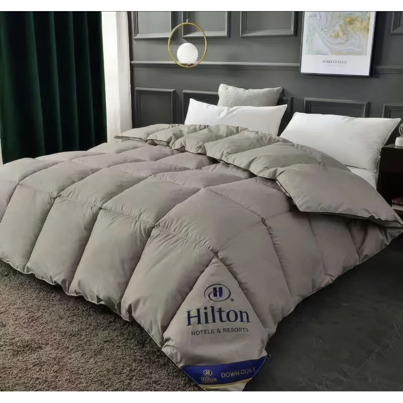 Ковдра односпальна сіра Hilton 150×200 см.Готельна для дому та готелів 3 кг,силіконовий наповнювач, силіконовий наповнювач
