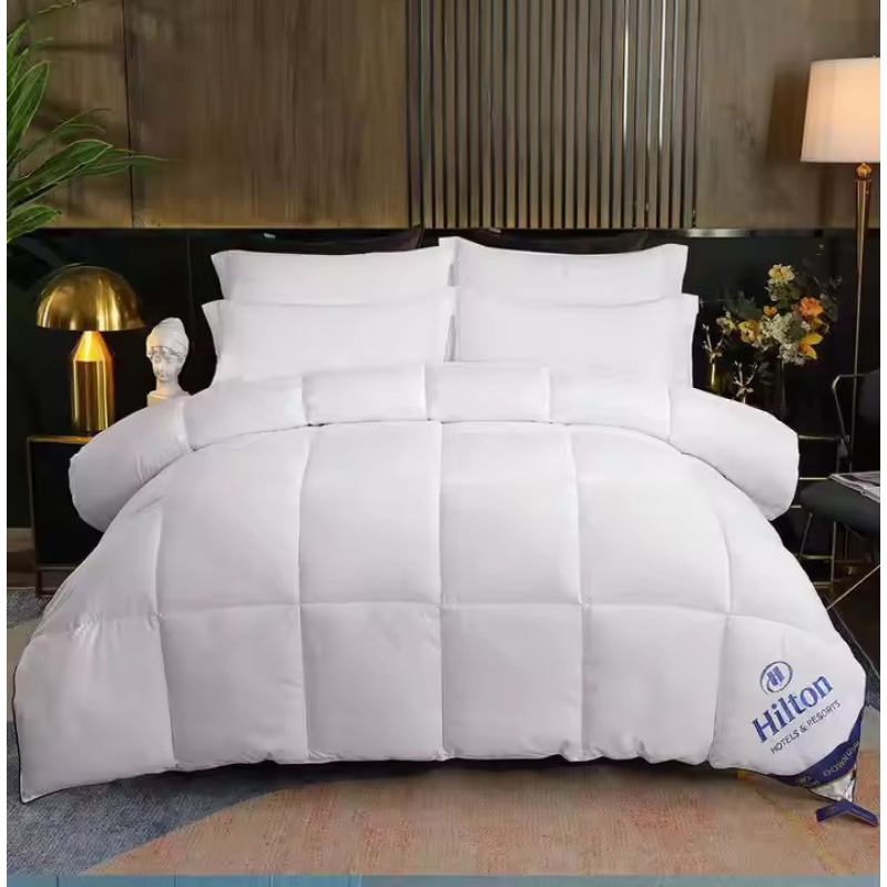 Ковдра двоспальна біла Hilton 200×230 см.Готельна для дому та готелів 3 кг,силіконовий наповнювач, силіконовий наповнювач