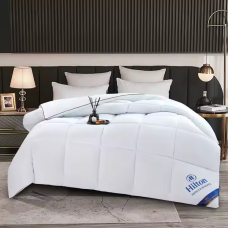 Ковдра двоспальна біла Hilton 200×230 см.Готельна для дому та готелів 4 кг,силіконовий наповнювач, силіконовий наповнювач