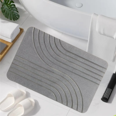 Килимок з діатоміту для душу і ванної кімнати, кухні, передпокою, кам“яний, універсальний темно-сірий колір