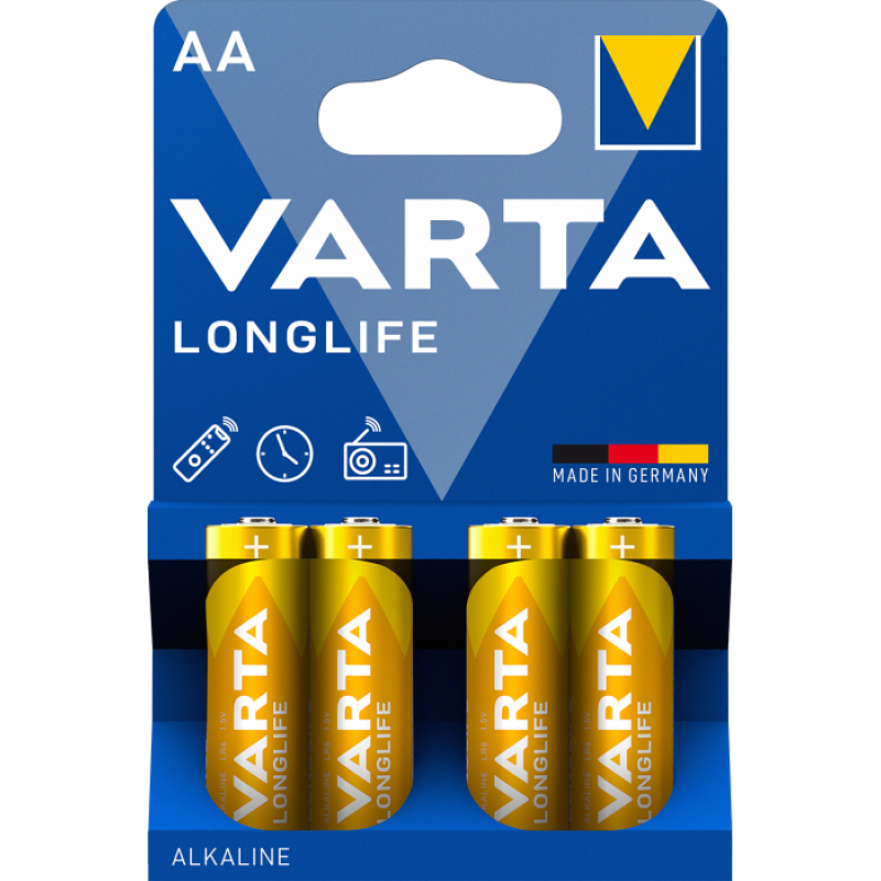 Батарейка Varta Longlife Alkaline LR6 (AA), лужна, 1 шт., ТІЛЬКИ ОРИГИНАЛ