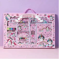 Набір для творчості та малювання: пенал, олівці, маркери, аксесуари, подарунковий набір Єдиноріг