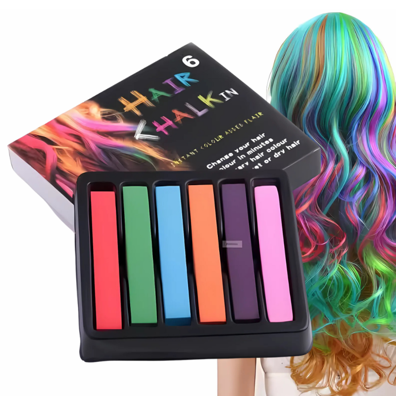 Набір кольорової крейди для волосся Hair Chalk (6 кольорів), тимчасове фарбування, крейда для волосся