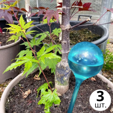 Колба для автоматичного поливу | Вазон у вигляді кулі для саду, 3шт, крапельний автополив, 8×25см, синій