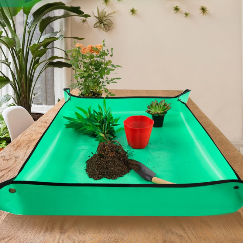 Портативний садовий килимок для пересадки | Водонепроникний складаний килимок для сукулентів, темно-зелений