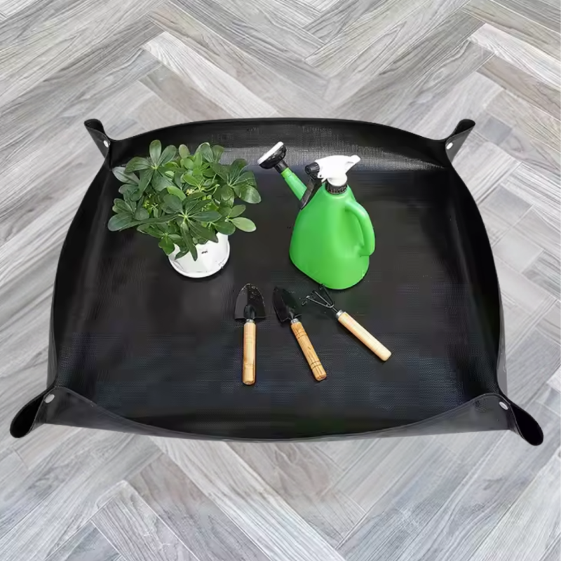 Портативний садовий килимок для пересадки | Водонепроникний складаний килимок для сукулентів, чорний