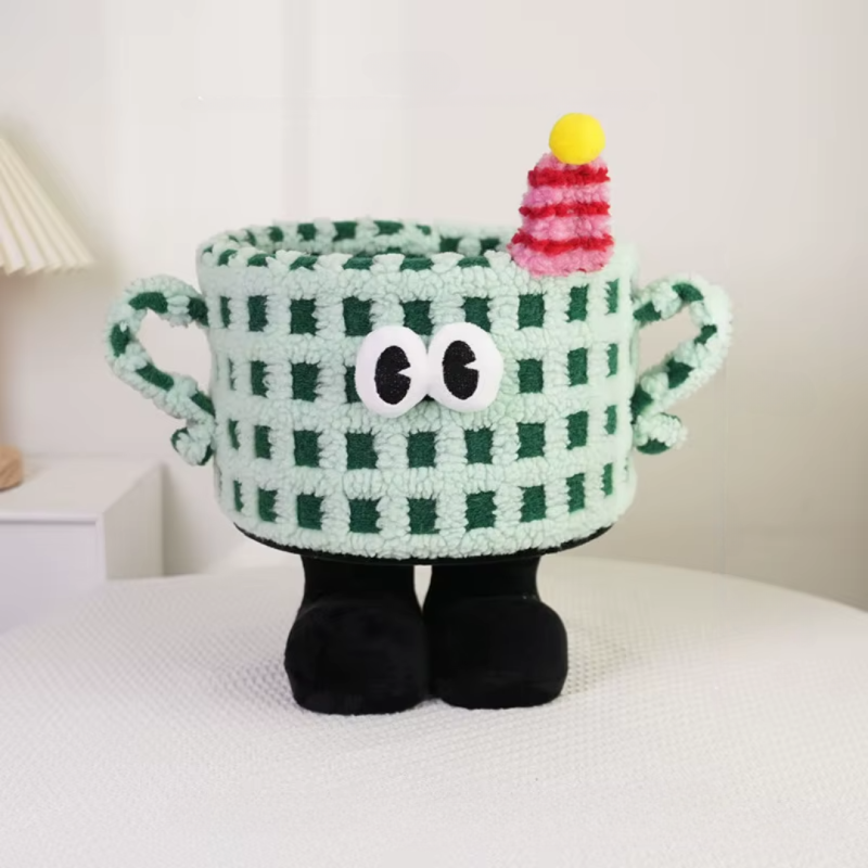 Кошик для іграшок плюшевий органайзер у дитячу кімнату м“який для речей та іграшок у дитяча, зелена