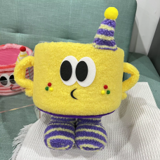 Кошик для іграшок плюшевий органайзер у дитячу кімнату м“який для речей та іграшок дитячий жовтий