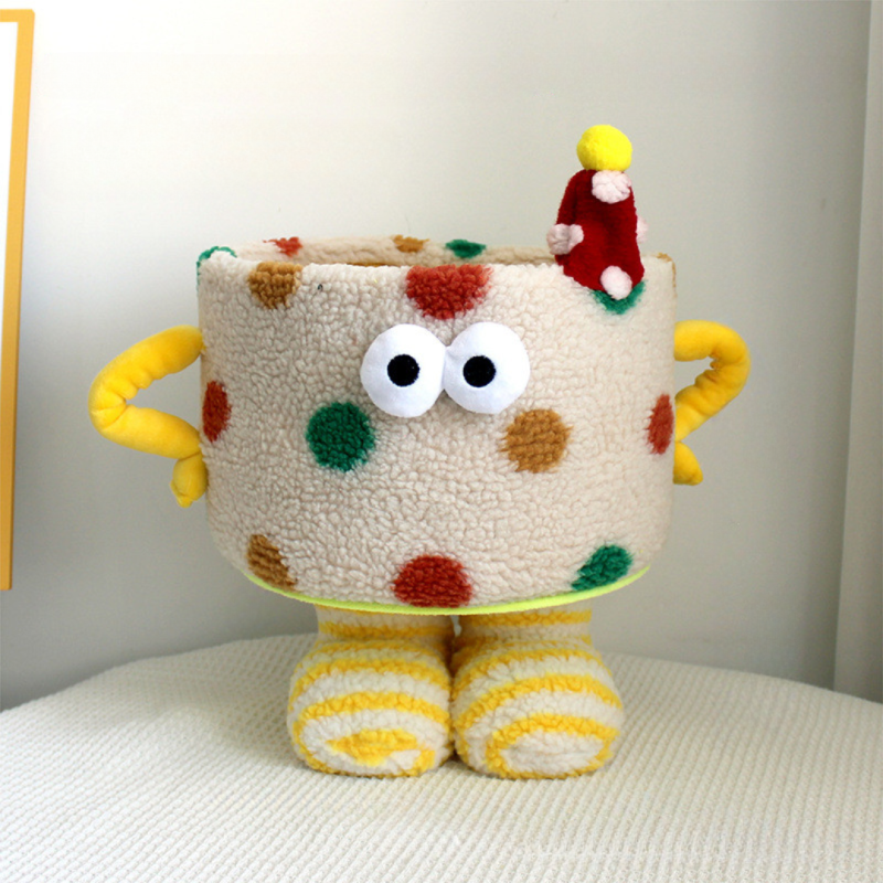 Кошик для іграшок плюшевий органайзер в дитячу кімнату м“який для речей та іграшок дитяча.В горошок