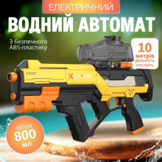 Електричний водний автомат для дітей, потужний іграшковий бластер із підсвічуванням і звуковими ефектами, жовтий