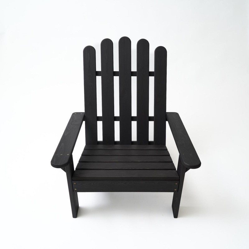 Крісло дачне дерев“яне складне шезлонг для зони відпочинку будинку, дачі, саду, веранди із сосни, колір чорний