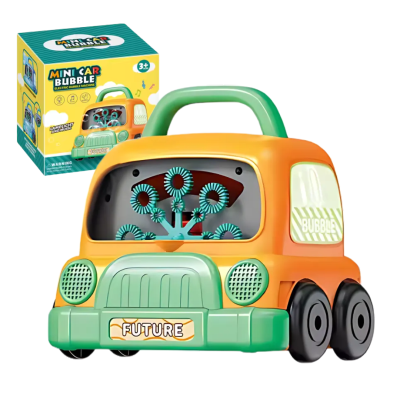 Генератор мильних бульбашок, пістолет з LED-підсвіткою на батарейках для мильних бульбашок для дітей, помаранчевий