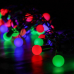 Новорічна електрична гірлянда з матовими різнокольоровими кульками 5 метрів завдовжки, 1 режим