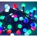 Новорічна електрична гірлянда з матовими різнокольоровими кульками 5 метрів завдовжки, 1 режим