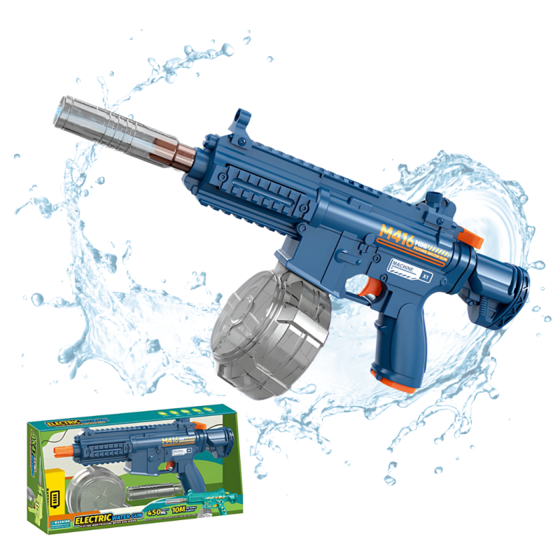 Водний пістолет для дітей, іграшковий водний автомат M416 на акумуляторі, електричний бластер, синій