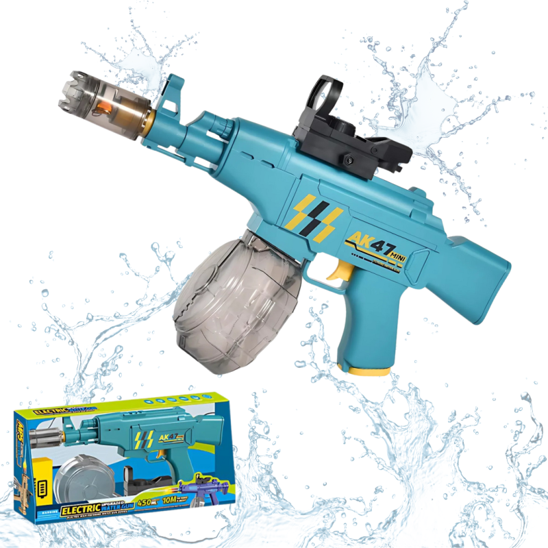 Водний електричний пістолет для дітей, водний автомат АК47 на акумуляторі з підсвічуванням, іграшковий, синій
